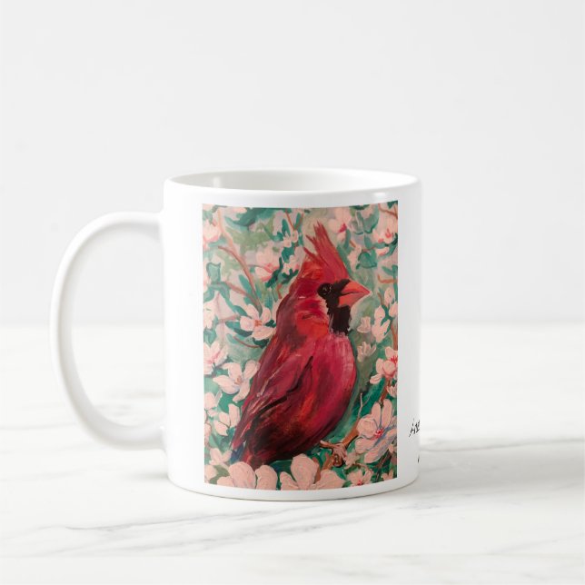 Mug Peinture cardinale moderne rouge et blanc (Gauche)