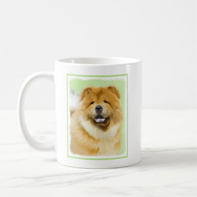Mug Peinture Chow Chow - Joli art original chien (Gauche)