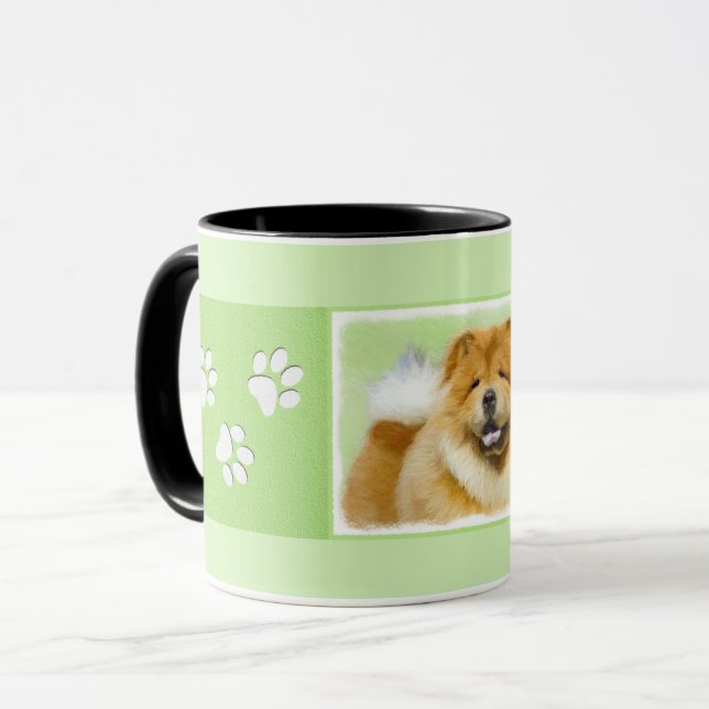 Mug Peinture Chow Chow - Joli art original chien (Devant gauche)