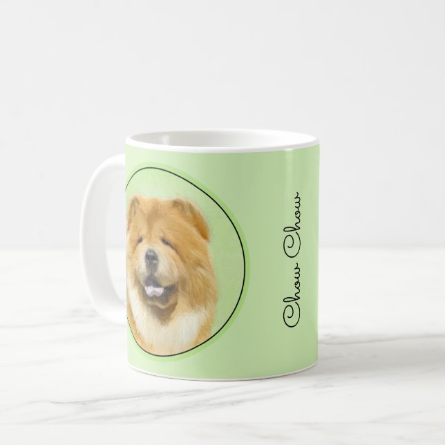 Mug Peinture Chow Chow - Joli art original chien (Devant gauche)