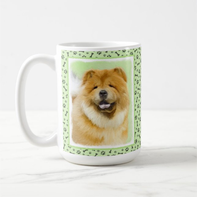 Mug Peinture Chow Chow - Joli art original chien (Gauche)