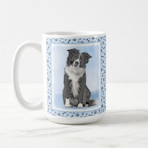 Mug Peinture Collie Bordure - Joli art original chien