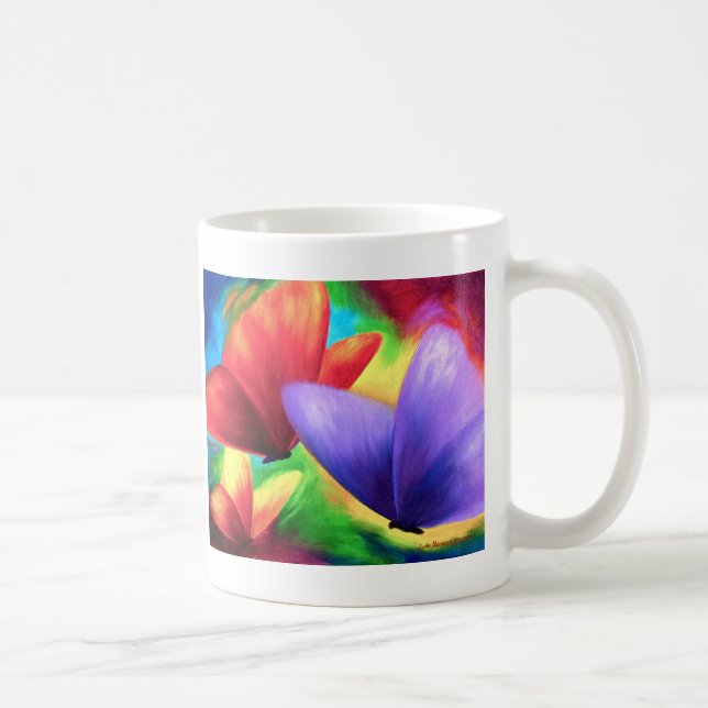 Mug Peinture colorée de papillon - multi (Droite)