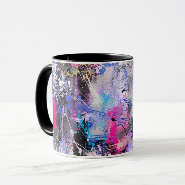 Mug Peinture colorée Grungy Abstraite (Devant gauche)