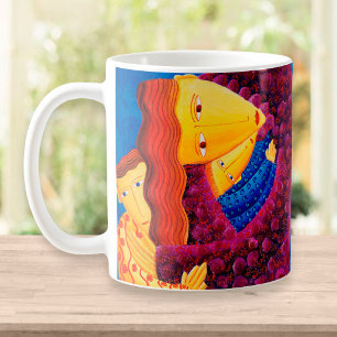 Mug Peinture contemporaine de famille Mère et Fils
