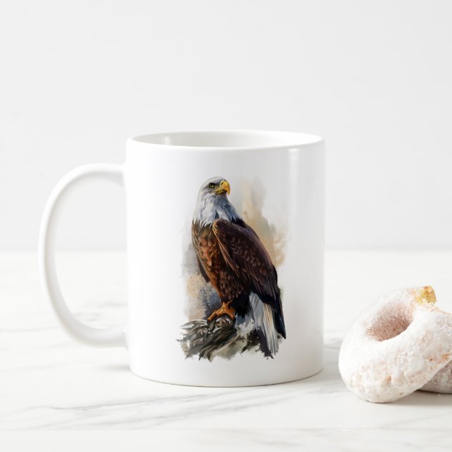Mug Peinture d'aigle à balles (Avec donut)