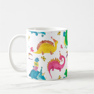 Mug Peinture d'aquarelle motif transparent avec dinosa