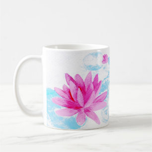 Mug Peinture d'aquarelle rose Lotus
