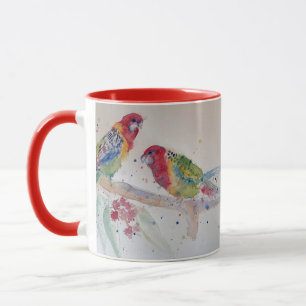 Mug Peinture d'aquarelle rouge Rosella Parrot