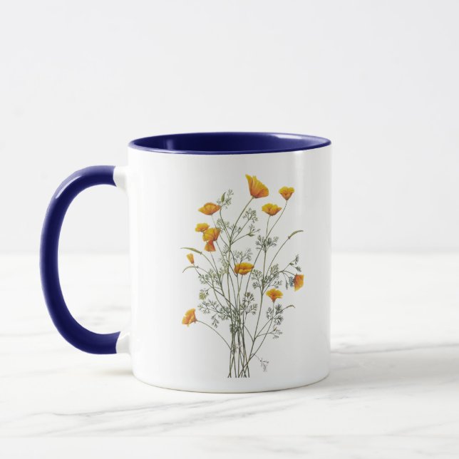 Mug Peinture d'aquarelle verte jaune de la Californie (Gauche)