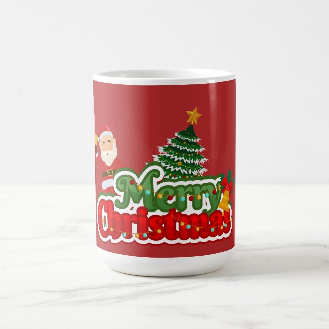 Mug Peinture d'arbre de Noël moderne colorée (Centre)