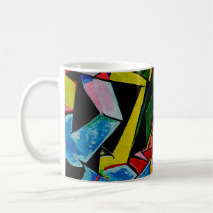 Mug Peinture d'art Abstrait Triangle Curve Carré, tabl