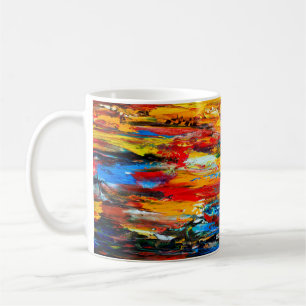 Mug Peinture d'art avec palette couteaux, peinture