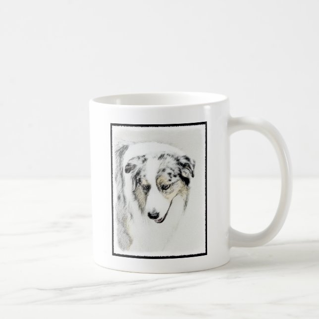 Mug Peinture de berger australien - Art original de ch (Droite)