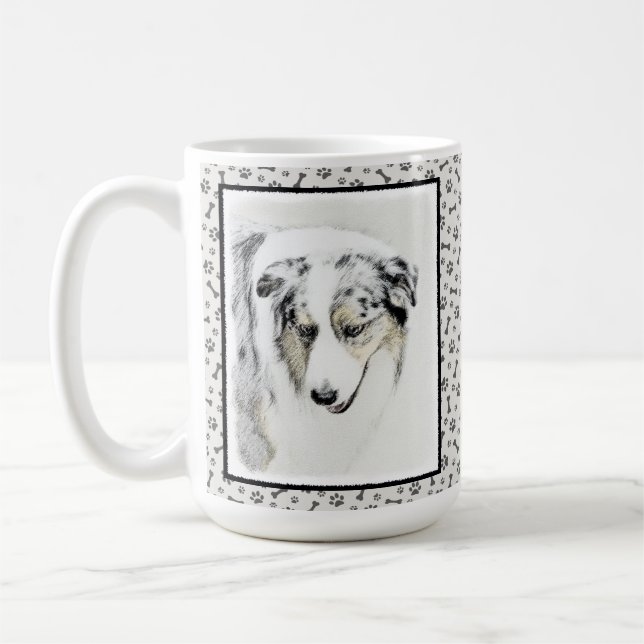 Mug Peinture de berger australien - Art original de ch (Gauche)