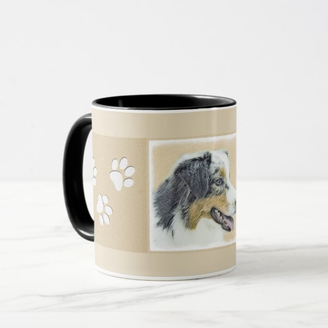 Mug Peinture de berger australienne - Art original de  (Devant gauche)
