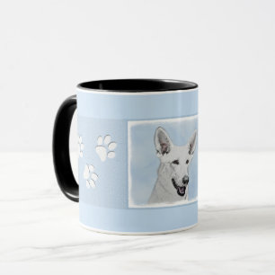 Mug Peinture de berger blanc - jolie art original de c