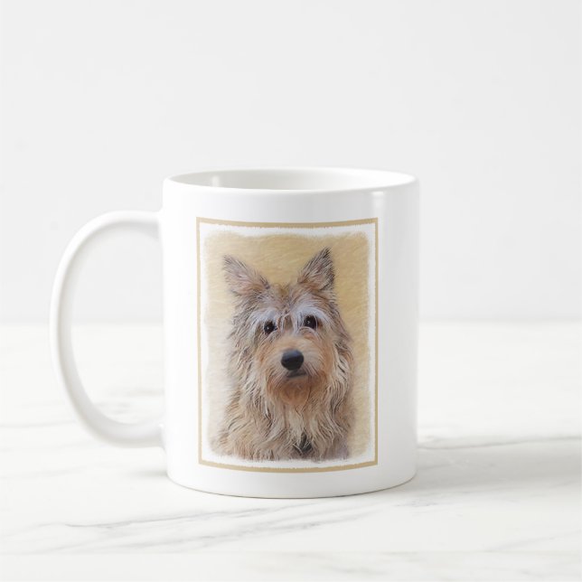 Mug Peinture de Berger Picard - Cute Original Dog Art (Gauche)