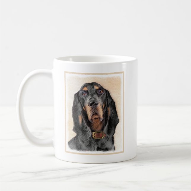 Mug Peinture de Black & Tan Coonhound - Art original d (Gauche)