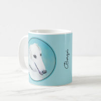 Peinture de Borzoi (Blanc) - Joli Chien d'origine