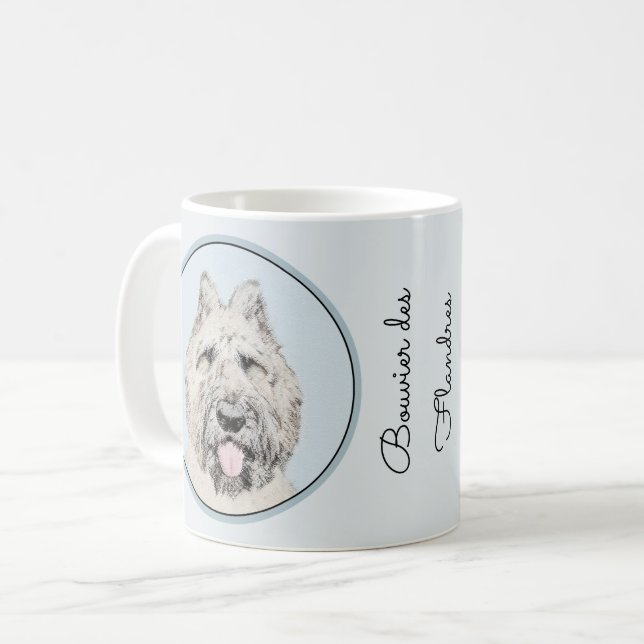 Mug Peinture de Bouvier des Flandres - Art original de (Devant gauche)