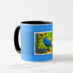 Mug Peinture de Bunting Indigo - Art original pour ois