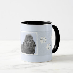 Mug Peinture de Caniche Jouet Miniature Noir Œuvre Ori