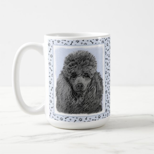 Mug Peinture de Caniche Jouet Miniature Noir Œuvre Ori (Gauche)