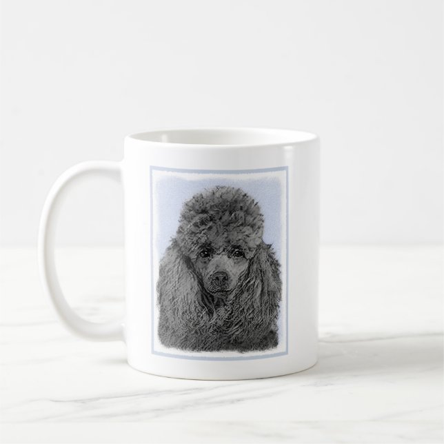 Mug Peinture de Caniche Jouet Miniature Noir Œuvre Ori (Gauche)
