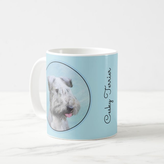 Mug Peinture de Cesky Terrier - Cute Original Dog Art (Devant gauche)