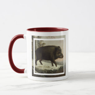 Mug Peinture de chasse Brown vintage, Art de la faune