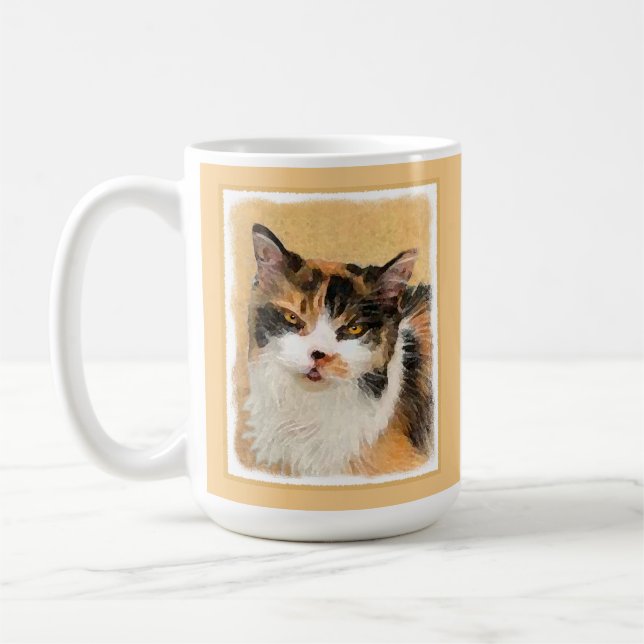 Mug Peinture de chat Calico - Cute Original Cat Art (Gauche)