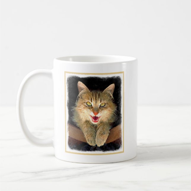 Mug Peinture de chat Mad - Cute Original Cat Art (Gauche)