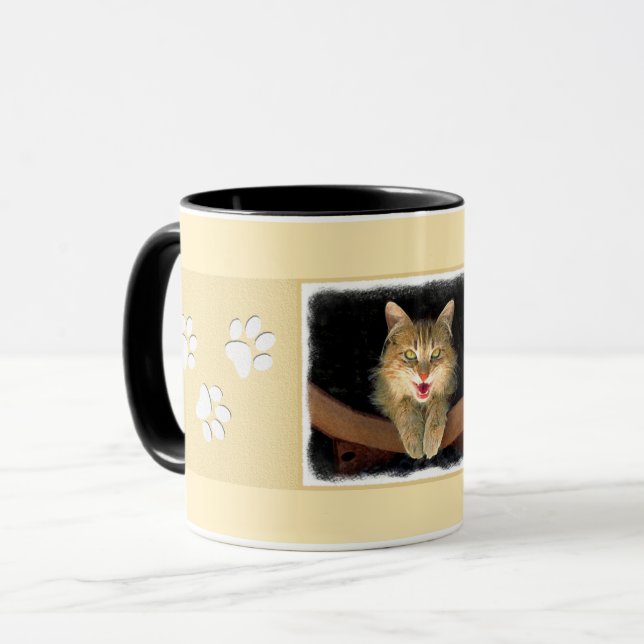 Mug Peinture de chat Mad - Cute Original Cat Art (Devant gauche)