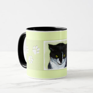 Mug Peinture de chat Tuxedo - Cute Original Cat Art