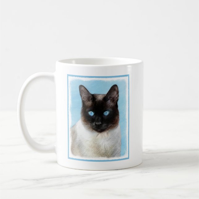 Mug Peinture de chats de Siamese - Cute Original Cat A (Gauche)