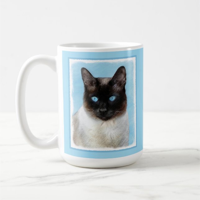 Mug Peinture de chats de Siamese - Cute Original Cat A (Gauche)