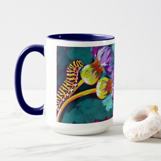 Mug Peinture de chenille - Cadeau pour les amateurs d' (Avec donut)