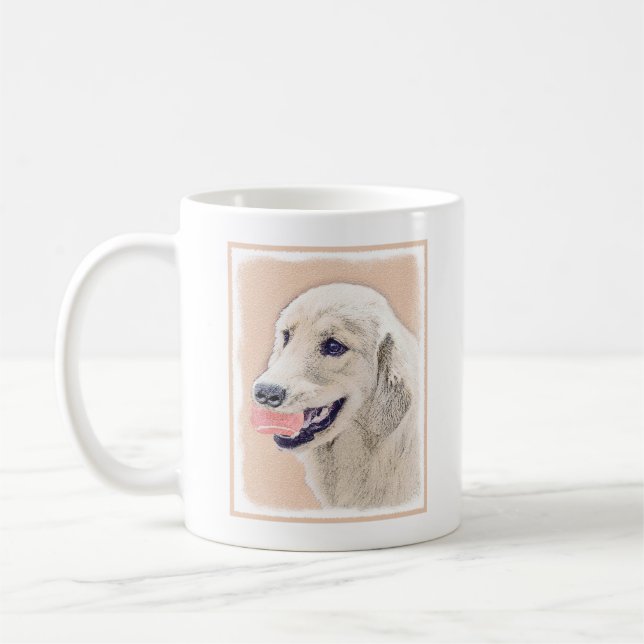Mug Peinture de Chien Retriever doré avec Balle de Ten (Gauche)