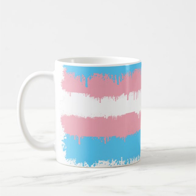 Mug Peinture de course du drapeau de la Tête trans (Gauche)