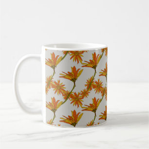 Mug Peinture de fleurs Fleurs Fleurs Faisées Orange J