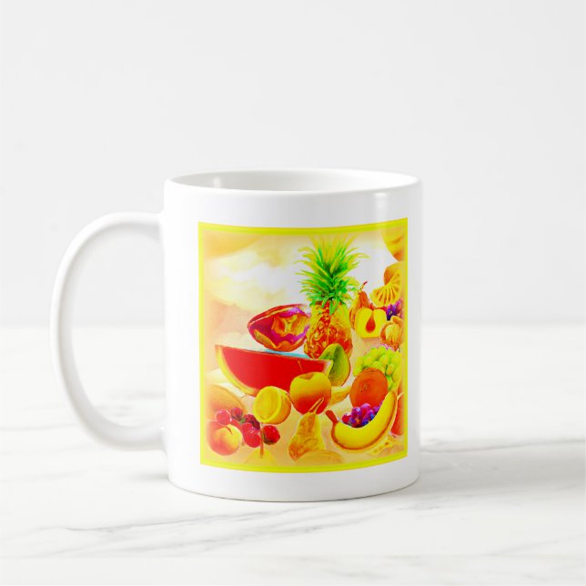Mug Peinture de fruits exotiques tropicaux. Commandez  (Gauche)