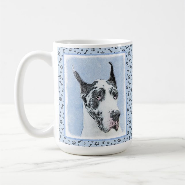 Mug Peinture de Great Dane (Arlequin) - Art original d (Gauche)