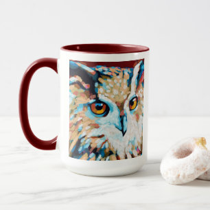 Mug Peinture de hibou - Cadeau pour les amoureux des a