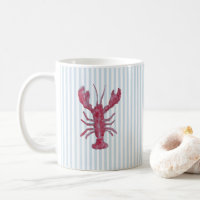 Peinture de homard rayure bleue marine Côtière