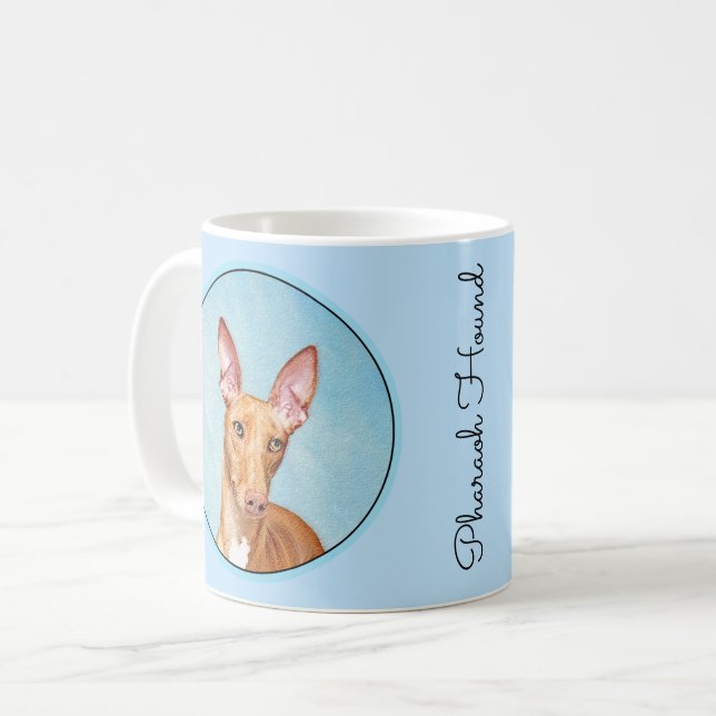 Mug Peinture de Hound Pharaoh - Cute Original Dog Art (Devant gauche)