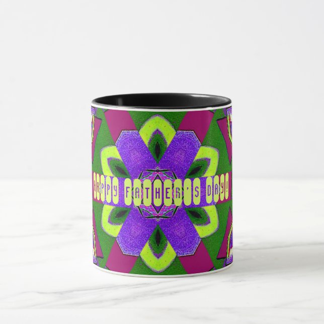 Mug Peinture de kaléidoscope pour la fête des pères (Centre)