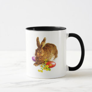 Mug Peinture de lapin vintage Cadeau de Pâques