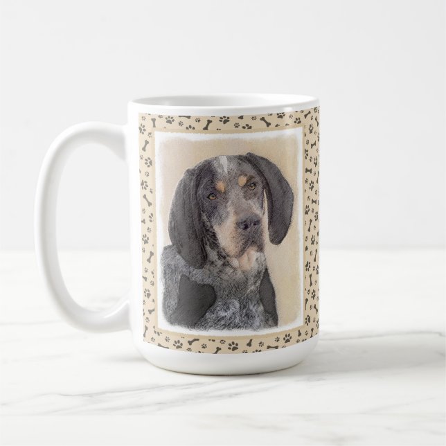 Mug Peinture de linge bluetick - mignon chien original (Gauche)