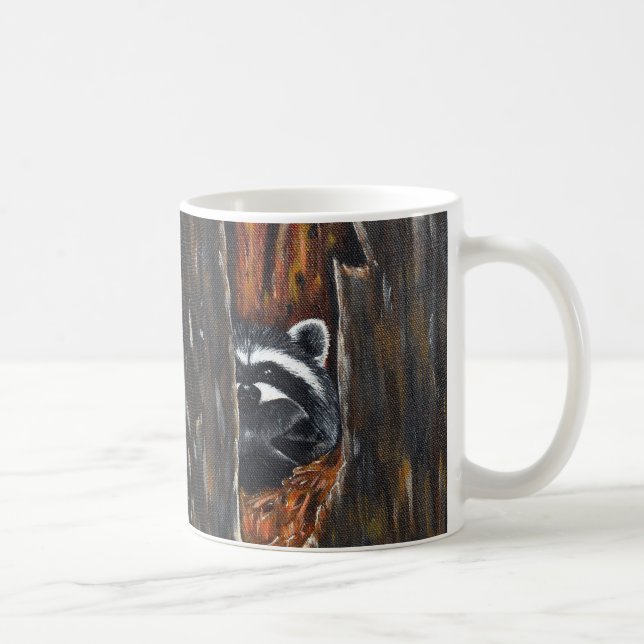 Mug Peinture de Maman et Bébé Raton Laveur (Droite)